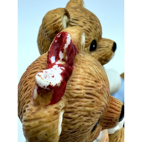 Home Interiors Gifts Picnic Bears Figurine #1421 Spring Summer Outdoors Vintage - Picture 5 of 10